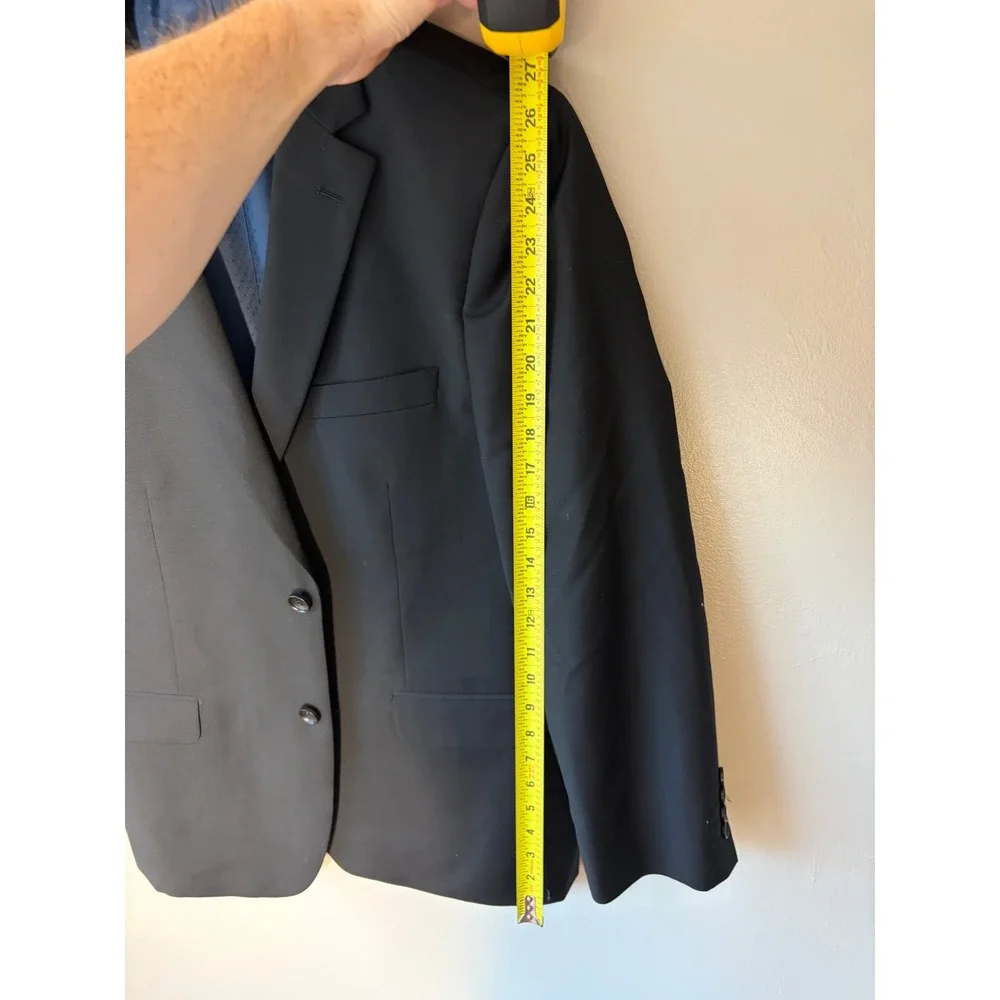 Mantoni Mens 42S Black Super Fine 100% Virgin Wool 2-Button Suit Jacket M40901